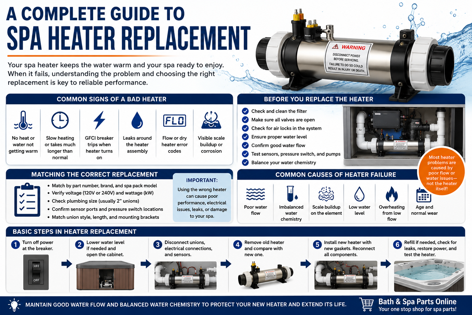 A Complete Guide To Spa Heater Replacement