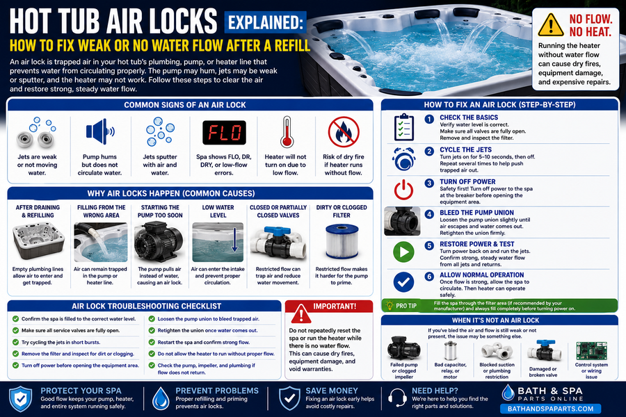 Hot Tub Air Locks Explained: How To Fix Weak Or No Water Flow After A Refill