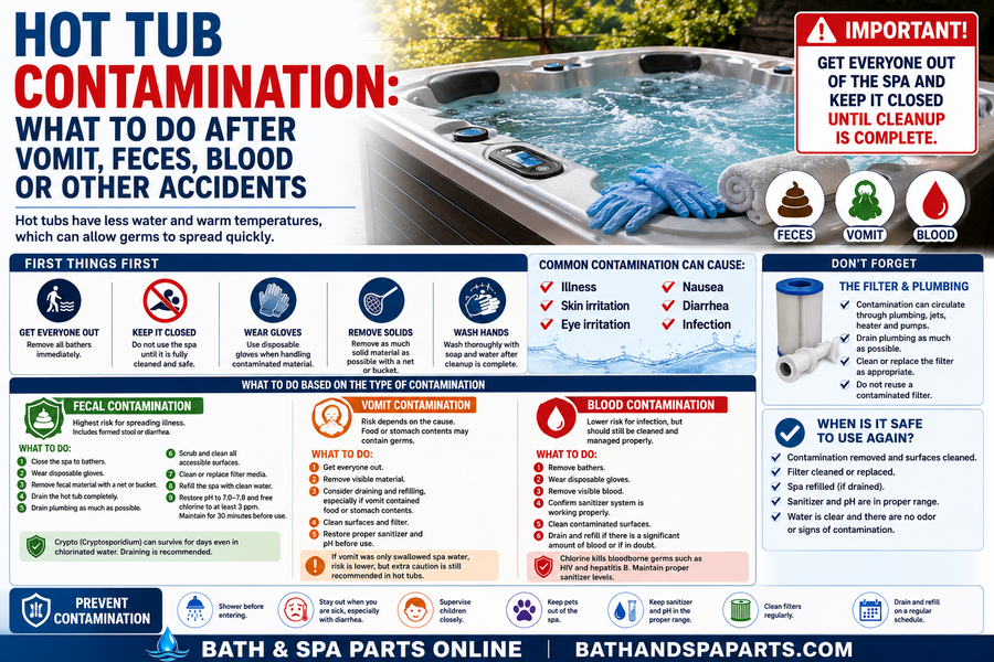 Hot Tub Contamination: What To Do After Vomit, Feces, Blood Or Other Accidents