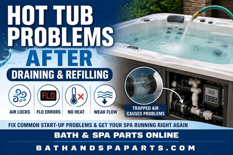 Hot Tub Problems After Draining & Refilling: Air Locks, FLO Errors, No Heat & More