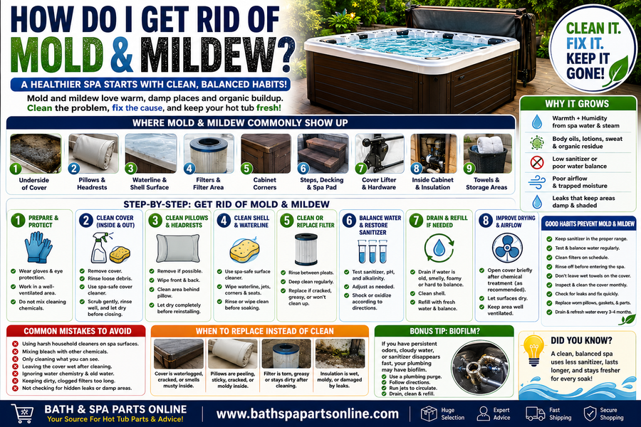 How Do I Get Rid Of Mold & Mildew In And Around My Hot Tub?