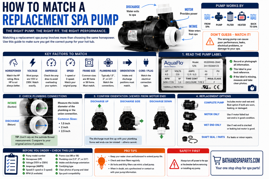 How To Match A Replacement Spa Pump