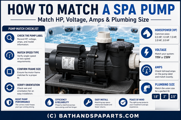 How To Match A Spa Pump By HP, Voltage, Amps & Plumbing Size