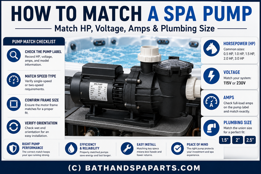 How To Match A Spa Pump By HP, Voltage, Amps & Plumbing Size