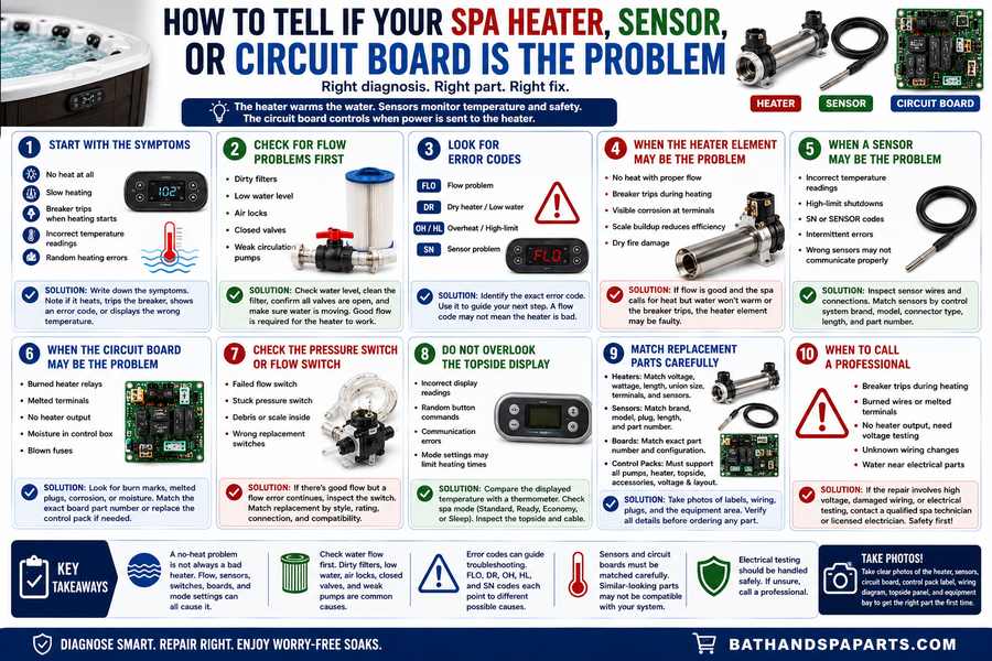 How To Tell If Your Spa Heater, Sensor, Or Circuit Board Is The Problem