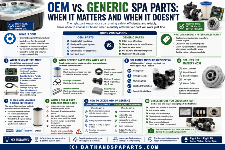 OEM Vs. Generic Spa Parts: When It Matters And When It Doesn’t