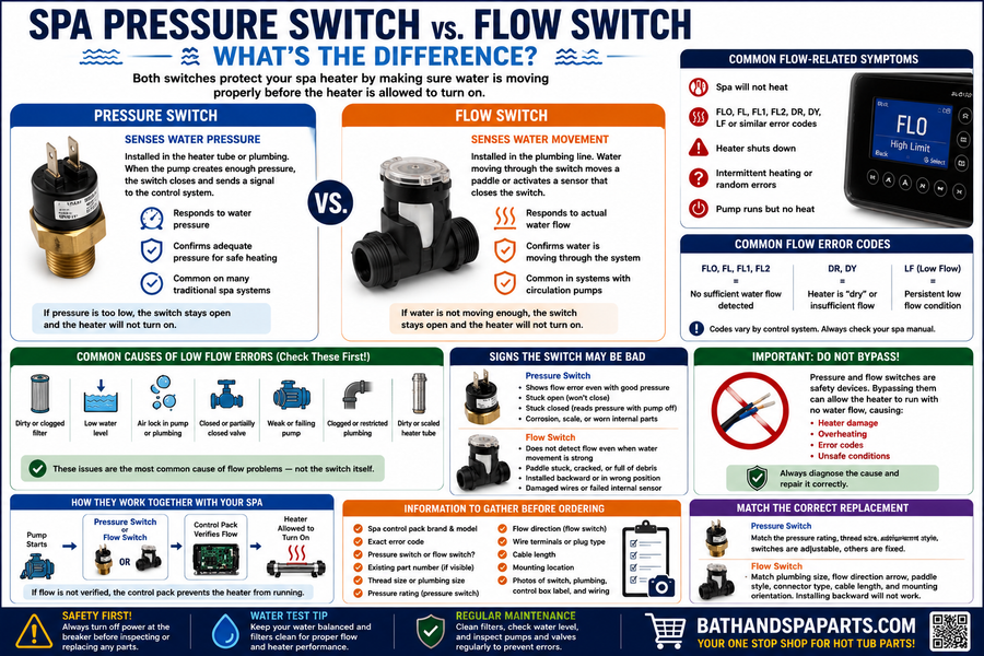 Spa Pressure Switch Vs. Flow Switch: What’s The Difference?