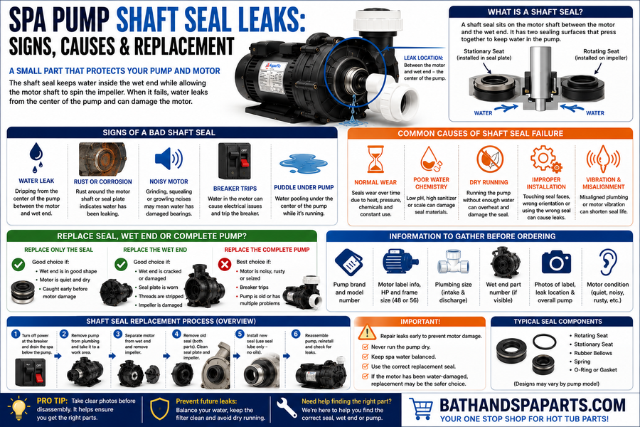 Spa Pump Shaft Seal Leaks: Signs, Causes & Replacement
