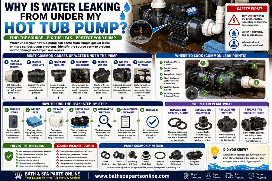 Why Is Water Leaking From Under My Hot Tub Pump?