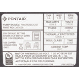 Pentair HydroBoost [9.0A/4.5A] [1S] Booster Pump (360526)