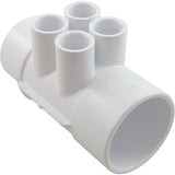 Waterway 4-Port Manifold [2" Spigot x 2" Slip x (4) 1/2" Socket] (672-4250)