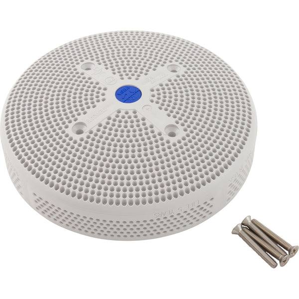 AquaStar 6" Suction Outlet Cover [w/(4) SS Screws] [Hydro Air Replacement] [White] (6HPHA101)