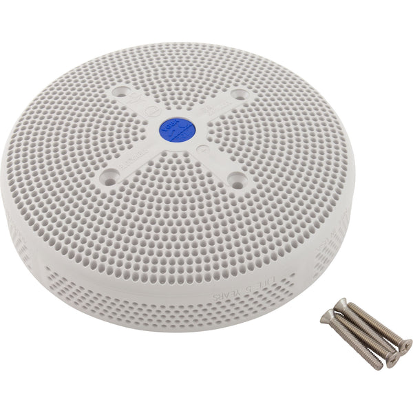 Aquastar 6" Suction Outlet Cover [W/ (4) SS Screws] [Hydro Air Replacement] [White] (6HPHA101)