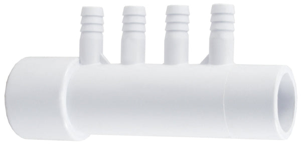 CMP 4-Port Air Manifold [1" Slip x 1" Spigot x (4) 3/8" Ribbed Barb] (21081)