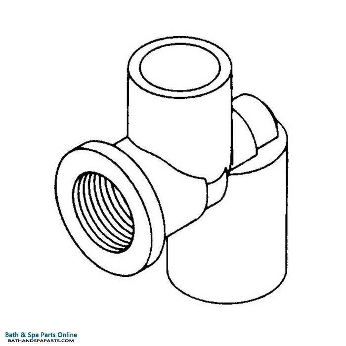 Waterway Ozone Cluster Jet Elbow [Ell] Body [1/2" Slip (Air) x 3/4" Slip (Water)] (212-0490)