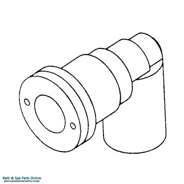 Waterway Cluster Jet Adjustable Elbow [Ell] Body [1" HS] [No Air x 1/2" Slip (Water)] (212-0720)