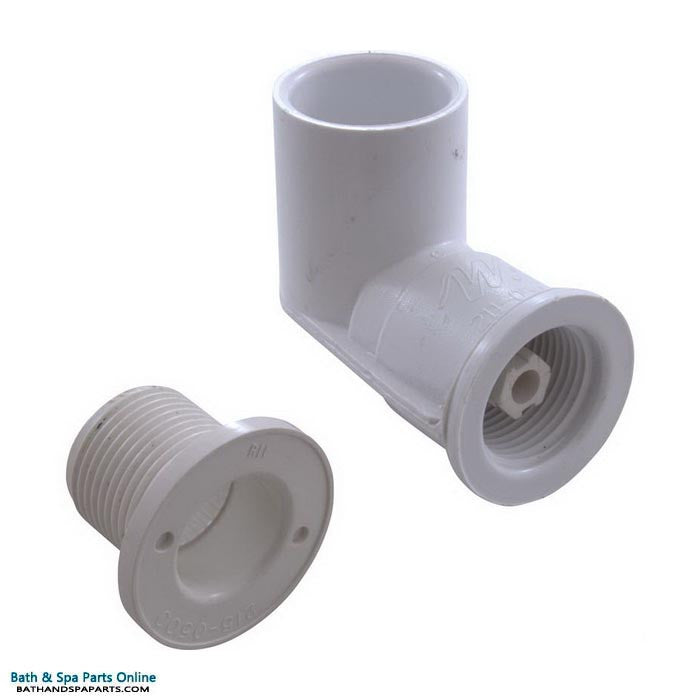 Waterway Cluster Jet Adjustable Elbow [Ell] Body [1" HS] [No Air x 3/4" Slip (Water)] (212-0730)
