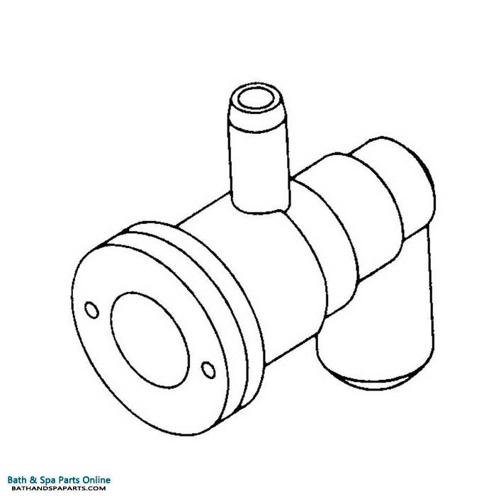 Waterway Cluster Jet Adjustable Elbow [Ell] Body [1" HS] [3/8" Barb (Air) x 3/4" Barb (Water)] (212-0740)
