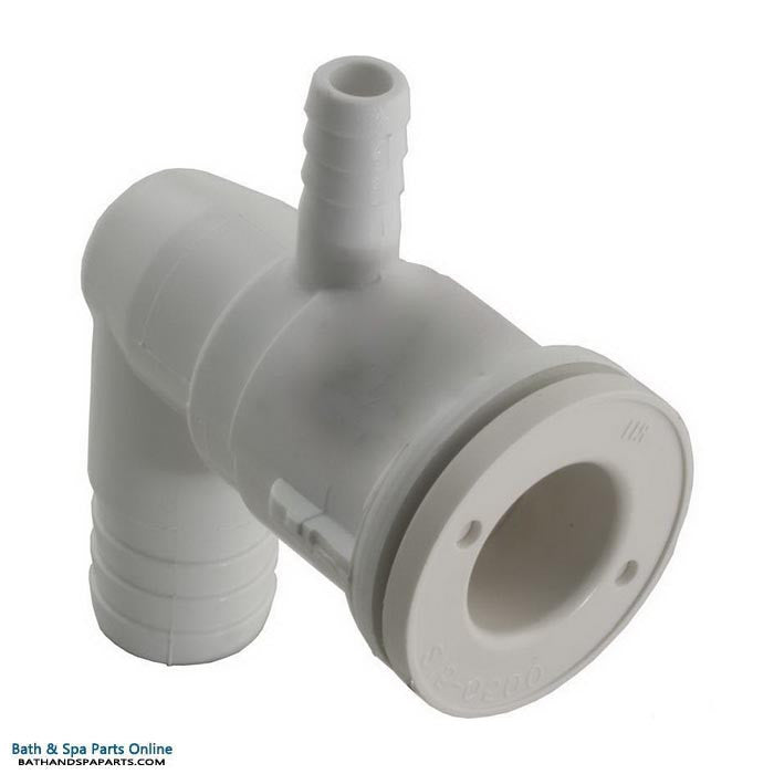 Waterway Cluster Jet Adjustable Elbow [Ell] Body [1" HS] [3/8" Ribbed Barb (Air) x 3/4" Ribbed Barb (Water)] (212-0760)