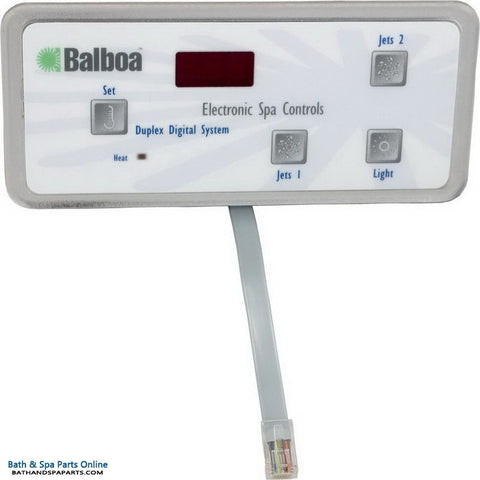Balboa Generic VL404/Duplex Digital LED Spa Topside Panel [2 Jet Buttons, No Blower, Lite] (51248)