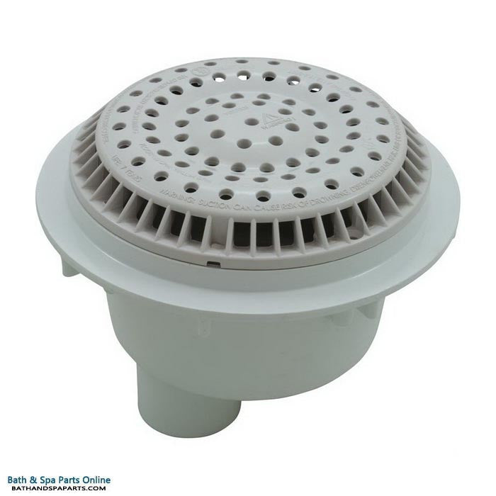 Waterway 8" Anti-Vortex Gunite Main Drain [Round] [Bottom] [1-1/2" Socket] [White] (640-2320V)