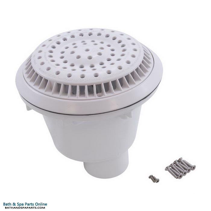 Waterway 8" Anti-Vortex Vinyl Main Drain [Round] [1 1/2" FPT] [White] (640-2620 V)