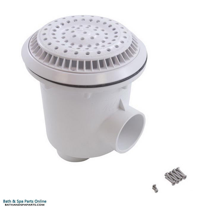 Waterway 8" Vinyl Liner Main Drain [Side x Bottom] [2-1/2" Slip] [w/A.V. Cover] [White] (640-2680 V)