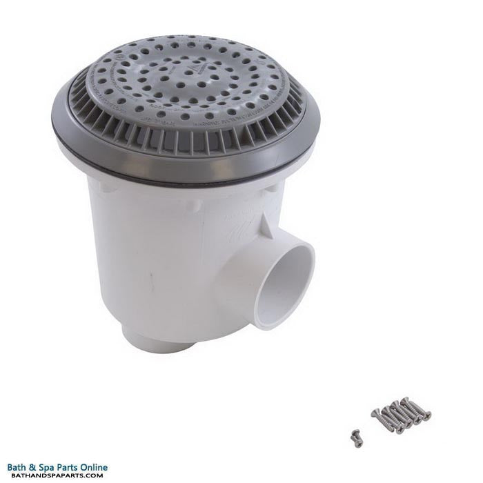 Waterway 8" Vinyl Liner Main Drain [Side x Bottom] [2-1/2" Slip] [w/A.V. Cover] [Gray] (640-2687 V)