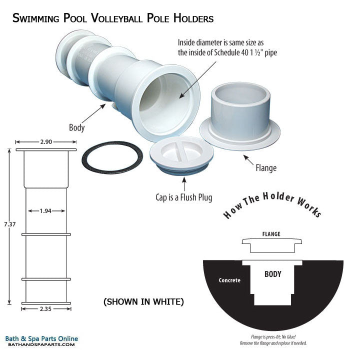 Waterway Volleyball Pole Holder Assembly [Beige] (540-6709-BEI)