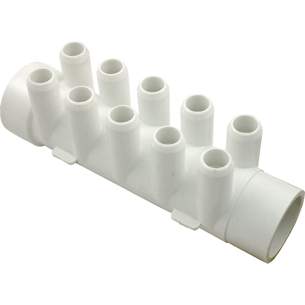 Waterway 6-Port Water Manifold [1-1/2" Spigot x 1-1/2" Slip x (6) 3/4" Smooth Barb Shur-Grip] (672-4680)