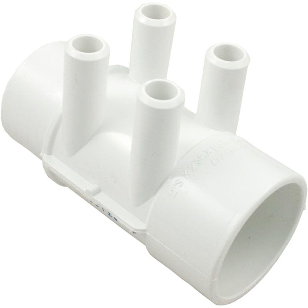 Waterway 4-Port Manifold [2" Slip x 2" Spigot x (4) 3/4" Barb Shur-Grip] (672-4160)