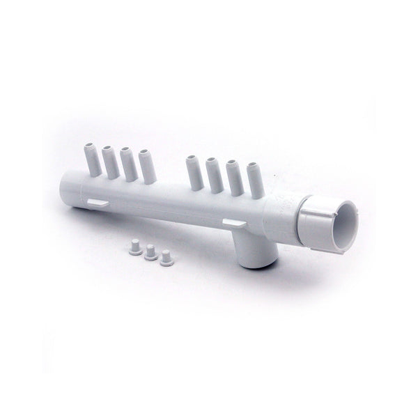 Balboa 8-Position Manifold [3/8" Barb x 1" Slip x (2)1"] (72080)
