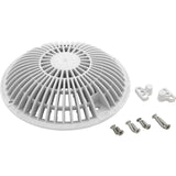 Main Drain Grate, Retro 8" Round, MoFlow, w/Hardware, White